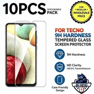 10Pcs Tempered Glass For TECNO Series 9H Hardness Screen Protector Reseller Bundle