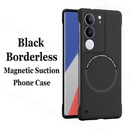 Casing Magnetik ไร้กรอบแบบบางสำหรับ VIVO V29 5G /Vivo S17 Pro 5G เคสโทรศัพท์ฮาร์ดพีซีกันกระแทกไร้ขอบ