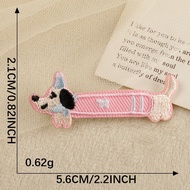 [Angel Bella DIY Handmade] AS169|Self-Adhesive Sausage Dog Patch Cloth Embroidered Canvas Bag Childr