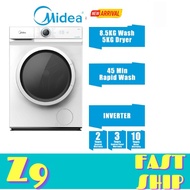Midea Washer Dryer (8.5KG/5KG) Inverter Front Load Washing Machine MF100D85B / MF-100D85B