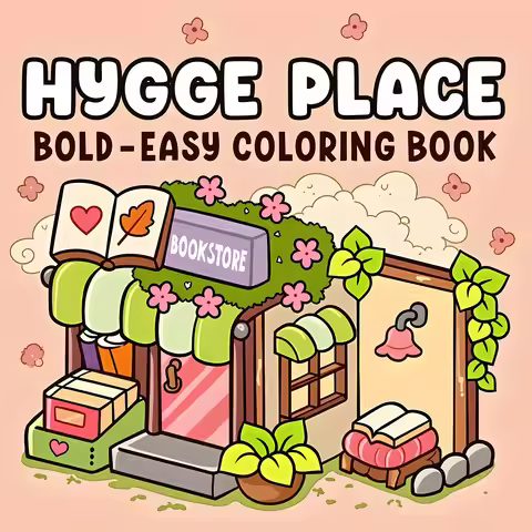 HYGGE PLACE: Coloring Book for Adults Featuring Cute Cozy Daily Activities for Relaxation (Cozy Spac