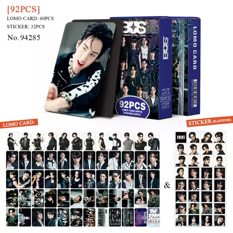 92PCS Thailand Stars BUS Because Of You I Shine Laser Lomo Card - Mini Postcard Photo Cards Stickers