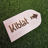 Tanda Arah Kiblat kayu | Kiblat Signage | Wooden Kiblat | Kibla Direction Pointer | FREE DOUBLE TAPE