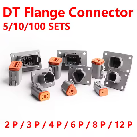 5/10/100set Deutsch Waterproof Connector With Fixed Flange Plug DT04-2P-L012 DT04-4P-L012 DT04-6P-L0