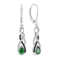 Infinity Twisted Two Tone Earrings for Womens, 925 Sterling Silver Dangle Drop Gemstone Earings for 