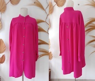 Tunik cringkle/tunik kancing depan full/ tunik bahan cringkle airplow/ atasan wanita terbaru