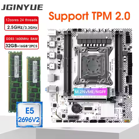 JGINYUE X79 Motherboard set KIT with xeon E5 2696 V2 Processor and 16GB 1600MHZ Memory set Support T