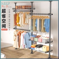 Ceiling drying clothes rack floor household hanging clothes rack free punching retractable drying rod balcony drying clothes rack
