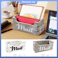 Wood Mail Organizer Vintage Mail Holder Countertop Mail Basket Wall Mount Mail Organizer Box for Off