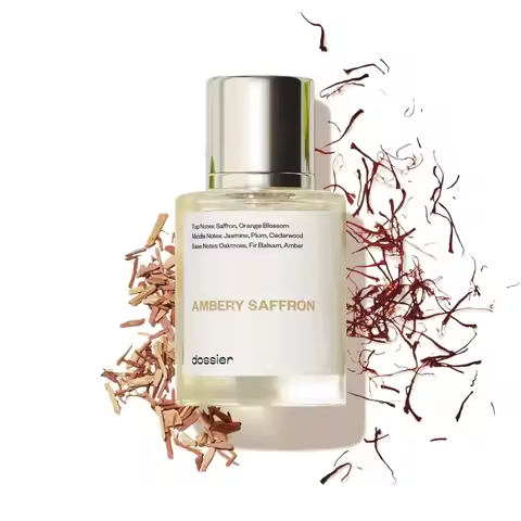 Dossier - Amber Saffron - 3.4 oz (100 ml) - Eau de Parfum - Inspired by Baccarat Rouge 540 - Vegan, 