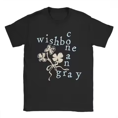 Conan Gray Wishbone Clovers Crossword T-Shirt for Men Vintage Pure Cotton Tees Crew Neck Short Sleev