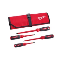 Milwaukee 48-22-2204 4-Piece 1000V Insulated Screwdriver Set w/ Roll Pouch