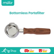 MiAir Bottomless Portafilter 58mm Fine Mesh Filter Wooden Handle Detachable 58mm Portafilter Coffee 