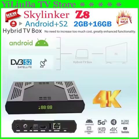[Genuine]2025 New Skylinker Z8 Hybrid Android DVB-S2 HD 4K TV Box H265 2G+16GB 5G Wifi OTT Set-Top B