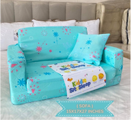 [ONHAND] URATEX KIDDIE SIT AND SLEEP SOFA BED/ SOFA BED FOR KIDS/ KIDDIE SOFA BED / MINT COLOR SOFA BED FOR BABIES / SOFA BED FOR BABIES / UNISEX SOFA BED / SOFT SOFA BED FOR KIDS