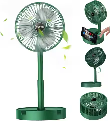 Summer Gift Portable Charging Desk Fan with Adjustable Height, Strong Wind, 3 Speeds, Foldable and T