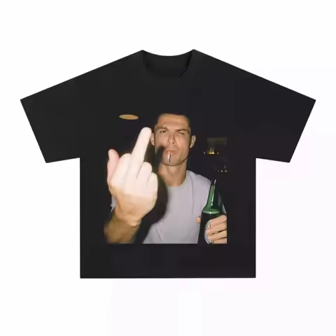 Vintage Style Ronaldo Graphic T-Shirt Men's and Women's Cotton 2026 New Streetwear Casual Scene Prin