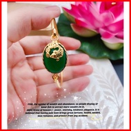 ✤ ◱ ✁ lucky charm jade stone and Thailand gold bangle for women (BBE)