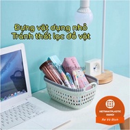 (100% Genuine) Viet Nhat plastic rattan basket with handle 3377-2 (26x20x14cm)