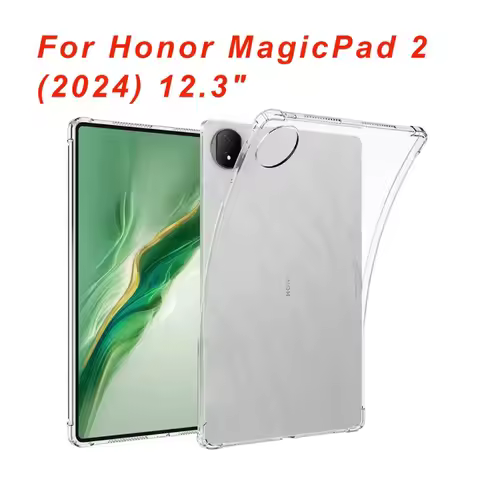 Clear Funda Case for Honor MagicPad 2 (2024) 12.3" Smart Tablet Case Cover Transparent TPU with 4 Sh