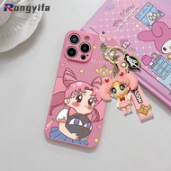 Sailor Moon Phone Case Suitable For OPPO Reno 10 Pro+ Pro 6 Lite 4 Pro 2Z 2F 2 R15X Find X2 Lite Neo Pro Realme C67 11 2 Pro Narzo 60X 20A With Keychain Shockpro Anti-fall Case
