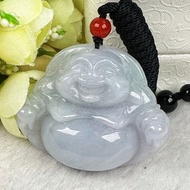 天然緬甸翡翠A玉 大佛公 淡春彩 佛公 彌勒佛 掛件 吊咀 吊墜 吊飾
