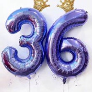 1/2pcs Purple Crown Numeric Balloons For 16th 18th 20th 21st 25th 28th 30th-60th Birthday Party Deco