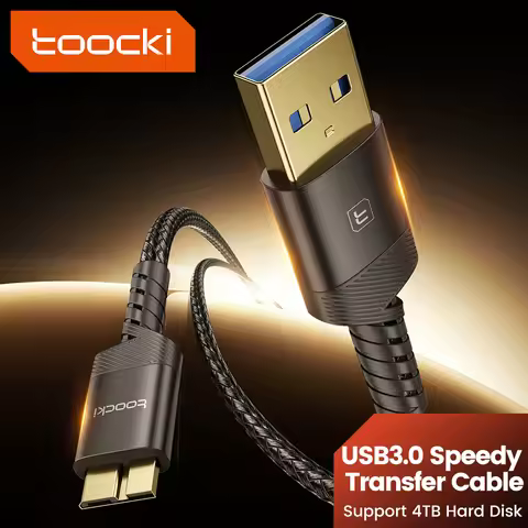 Toocki USB A to Micro B 3.0 Cable 4TB Hard Drive for Seagate Toshiba WD External SSD Sony Camera Len