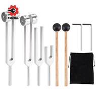 Tuning Fork Set (128Hz, 136.1Hz, 512Hz,4096Hz) with Reflex Hammer for Healing Chakra Set Healing Mus