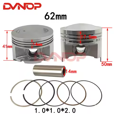 Motorcycle 62mm Piston 14mm Pin Ring 1.0*1.0*2.0mm For Suzuki GS125 GN125 GS GN 125 EN125 TU125 GS15