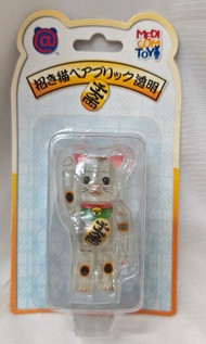 全新絕版BE@RBRICK 100%透明招財貓