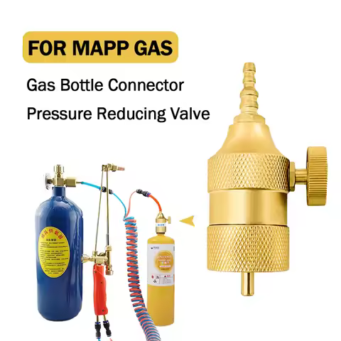 Brass MAPP Gas Regulator with Barbed Fitting for 4-8mm Gas Hose High-Quality Mapp Gas Bottle Connect