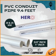 SIRIM APPROVED HERO WIRING PVC PIPE (9.4 FEET) / ELEKTRIK PAIP PVC  20MM (3/4'') / 25MM (1'')