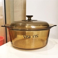 美國康寧晶彩透明鍋玻璃鍋琥珀鍋VSD-3.5/5L火湯鍋煮粥燉鍋正品