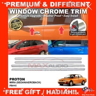 Window Chrome Trim PROTON WIRA SEDAN/AEROBACK (4pcs) Car Door Seal Moulding Line Lining Sticker Stri