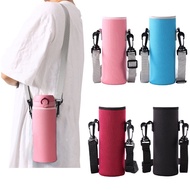Water Bottle Cover Pouch with Strap for Shoulder Handheld Neoprene Glass Bottle Carrier Gym Insulate