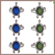 🏠 6pcs Adjustable Turtle Mood Ring Jewelry Accessories