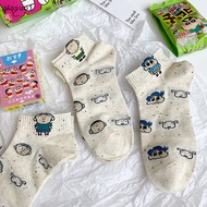 [Alasuo] Kawaii Crayon Shin-Chan Socks Women's Socks Low-Top Summer Thin Japanese Cute Cartoon Anime Schoolgirl Boat Socks Christmas Gift [SG]