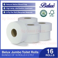 MAX 2QTY/ORDER JRT Bundle deal of 16 rolls Belux Jumbo Toilet Roll 2ply