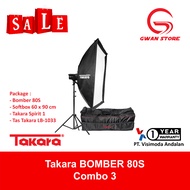 Takara BOMBER 80S Professional LED Lighting Studio Photo / Photo Video Light 80W - COMBO 3