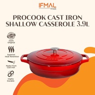 ProCook Cast Iron Shallow Casserole 28cm / 3.9L  Red / Periuk Tahan Lasak/ Le Creuset Cookware Periu