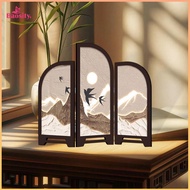 Mini Folding Screen 3 Panel Divider Aesthetic Collectible Partition for Bedroom Entrance Fireplace D