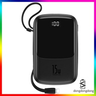 BASEUS 10000Mah Mini Mobile Charger With Built-In Cables Portable Powerbank External Battery Charger For Mobile Phones