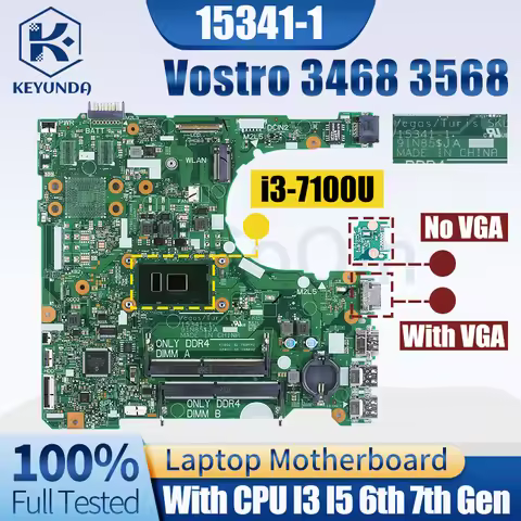 For Dell Vostro 3468 3568 Inspiron 3467 3567 15341-1 Mainboard 00MPJH 02876N 07D5J9 0NP4RY 0RY2Y1 I3