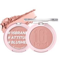 [16Brand] Cheek Shot Pact Blusher 6g Milk Tea Shot | Soft Matte Finish | Longlasting Adherence | Nat