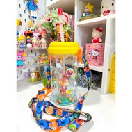 Elmo Sesame Street Water Bottle With Straw And Shoulder Strap USJ From Japan