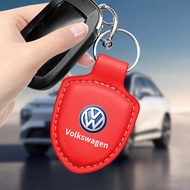 1pcs lack/Red Leather Car Key Buckle Car Key Chain for Volkswagen Polo 4 5 6 7 Golf T5 VW Jetta Pass