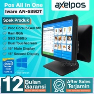 Pc All In One Mesin Kasir Touchscreen Dual Display Iware AN689DT