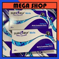 [Box] Superieur Powderless NITRILE Gloves In Blue, Specialized In Medical size M
