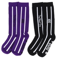 全新未使用商品 △DIOR Dior Homme 25SOD500L200 棉質Logo設計長襪 2雙裝 黑色紫色 S碼 義大利製造 男士推薦◎